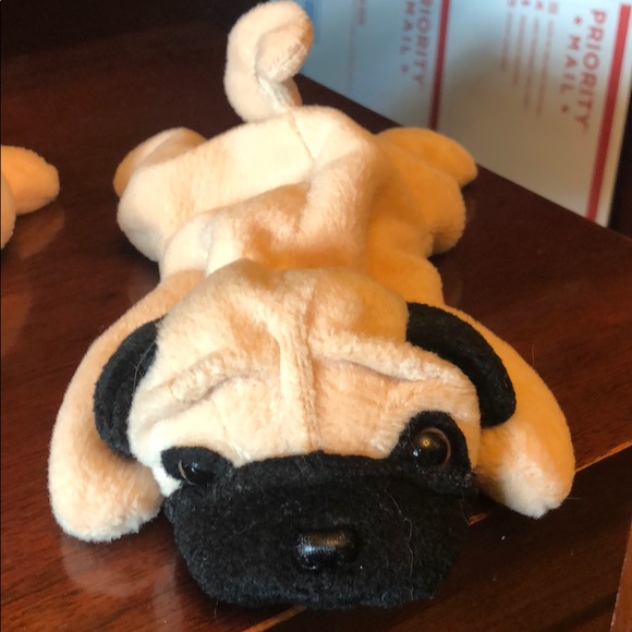 EUC Pig (Squealer) & Pug (Pugsly) Beanie Babies - Picture 3 of 15